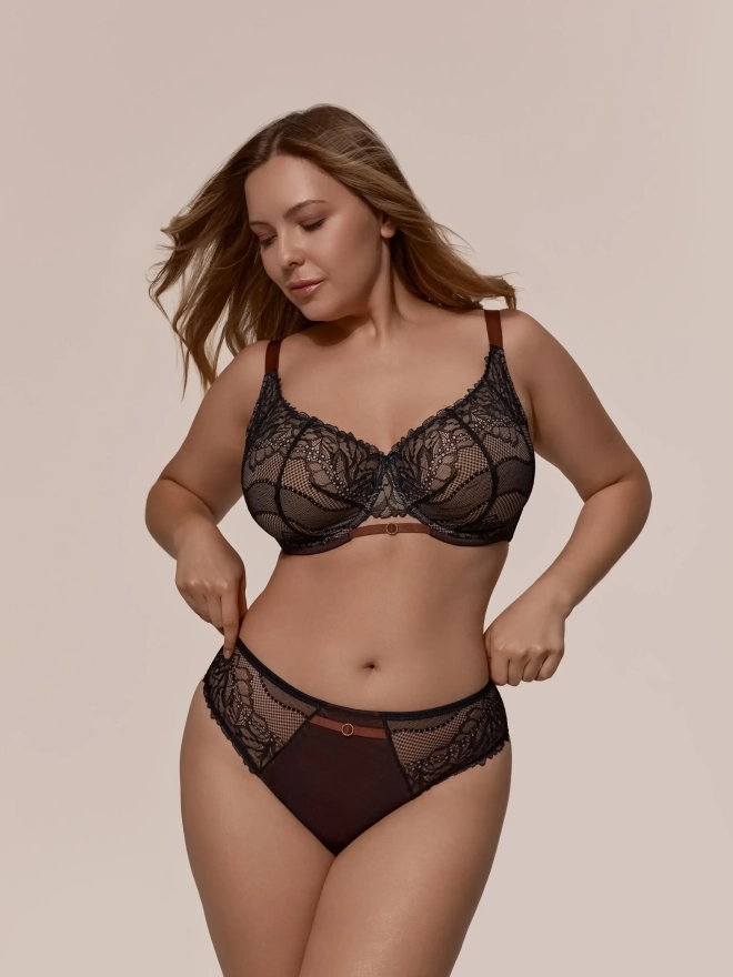 Трусы слипы MOON чёрная охра