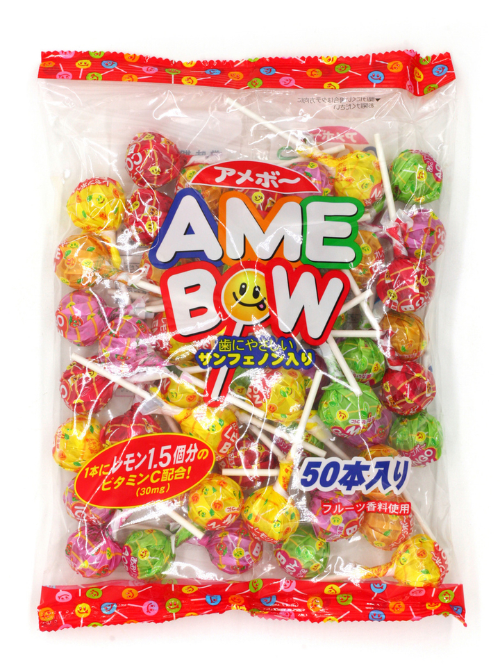 Карамель леденцовая на палочке Ribon Amebow ассорти вкусов 560 г