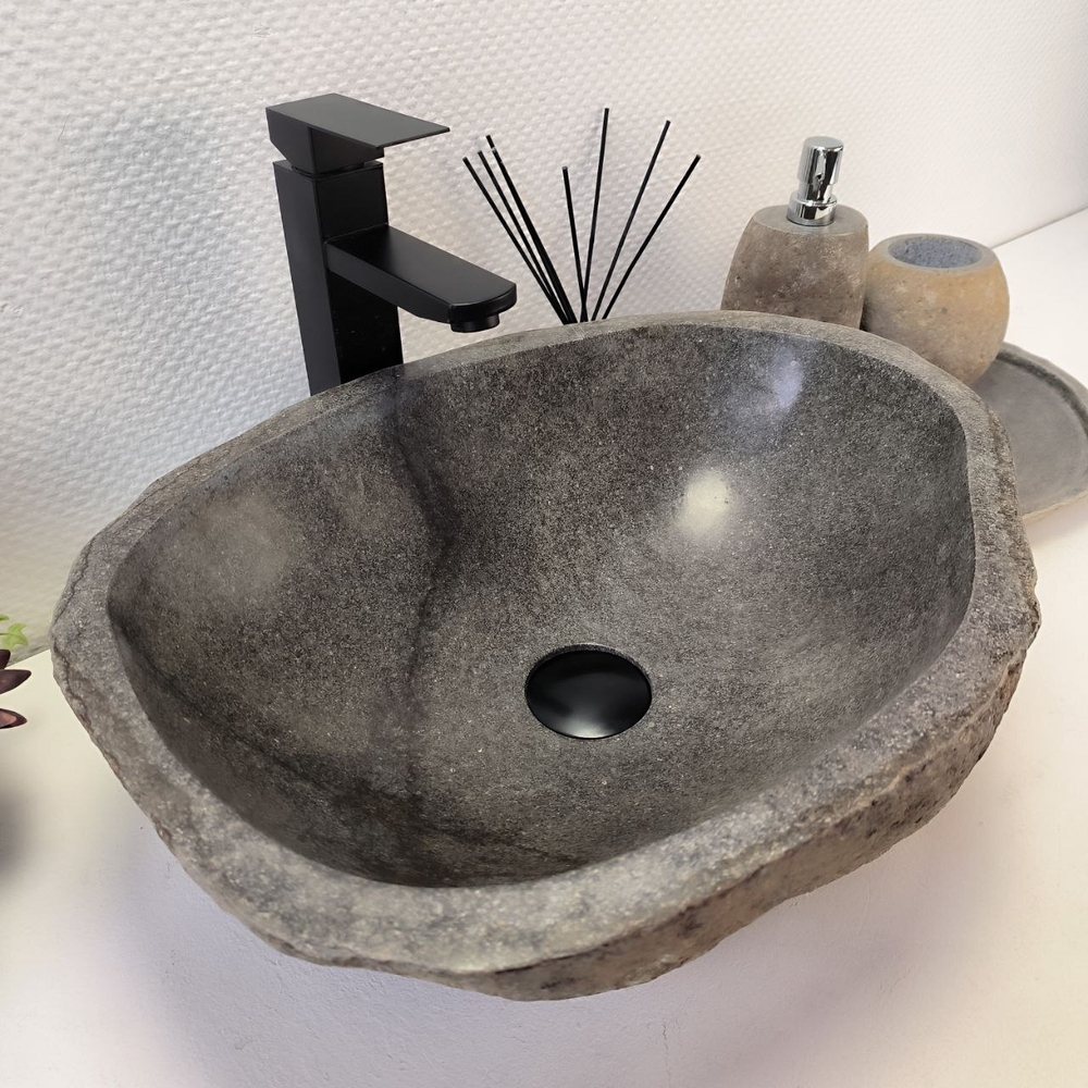 Раковина из речного камня RS-63321 (49*36*16) 0122