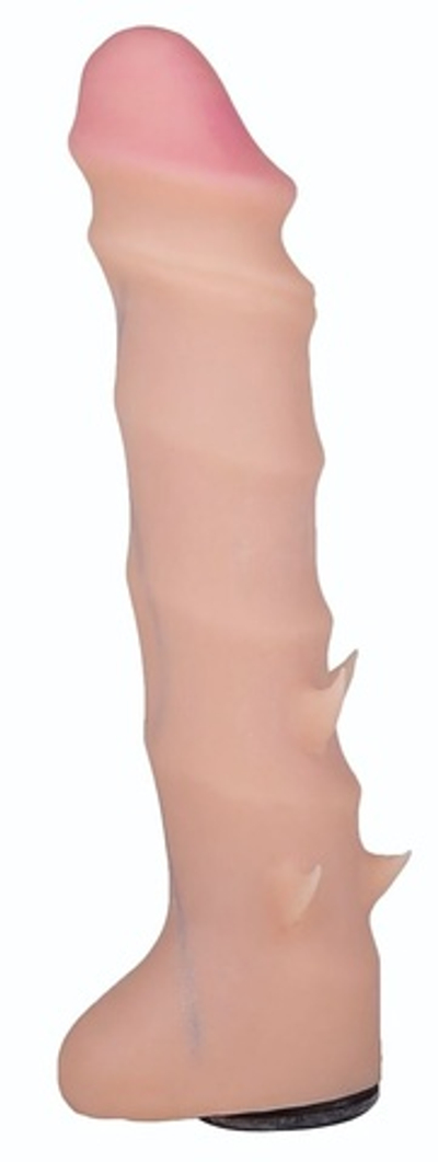 Насадка REAL Standard со спиралевидным узором - 19 см. (Цвет: телесный)