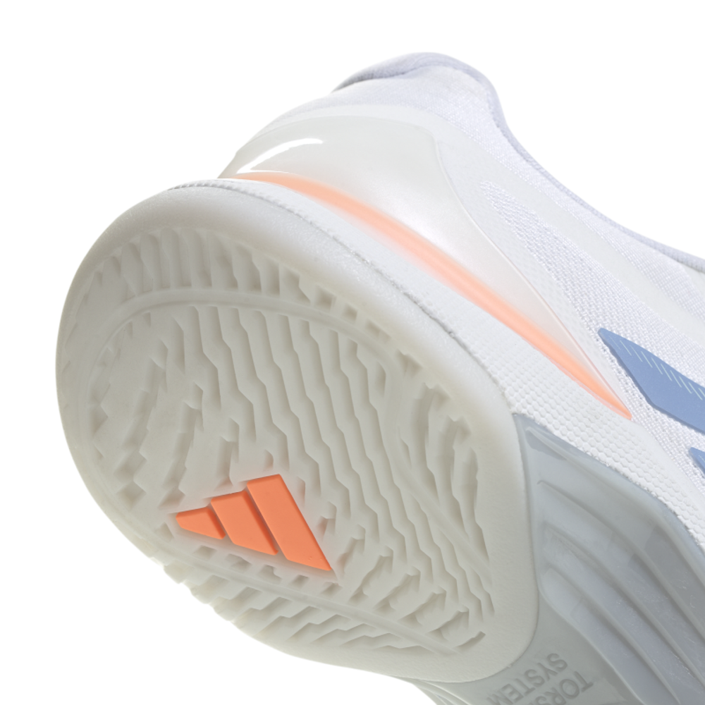 Женские теннисные кроссовки Adidas Avacourt 3 - white/halo blue/beam orange