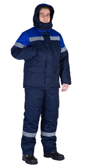 Костюм зимний "Байкит" с полукомбинезоном, т.синий/васильковый