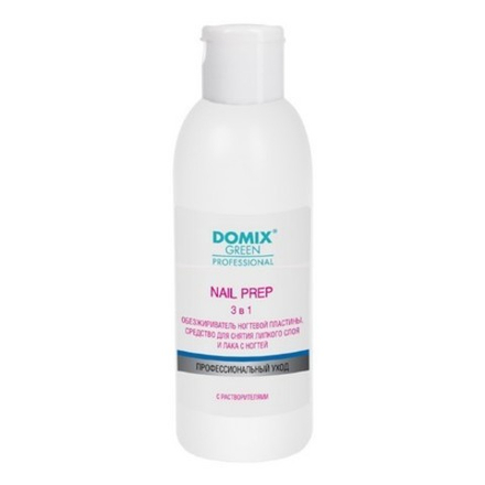 Domix NAIL PREP 3 в 1 Обезжириватель ногтевой пластины и средство для снятия липкого слоя, 200мл