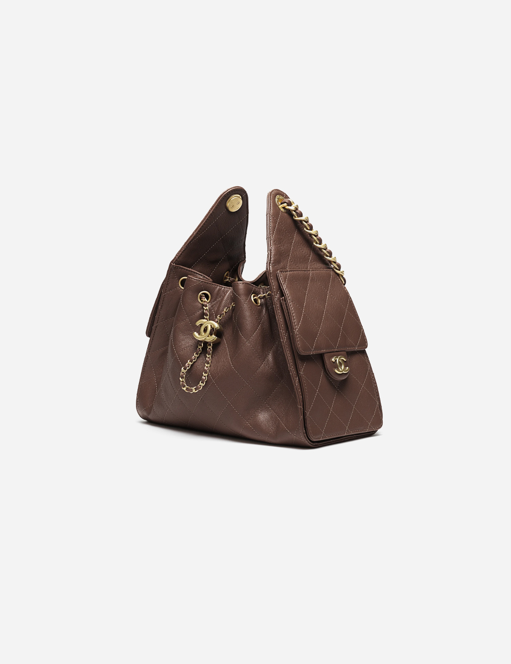 Сумка Chanel 25 Small Handbag Grained Calfskin & Gold-Tone Metal "Brown"