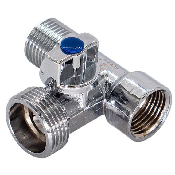 Кран CTM шар. д/быт. прибор. 1/2х3/4х1/2 г/ш/ш бабочка, хром CA3H1234 купить в Москве и Московской области по низкой цене с доставкой по России — (2) Кран CTM шар. д/быт. прибор. 1/2х3/4х1/2 г/ш/ш бабочка, хром CA3H1234 — (2)