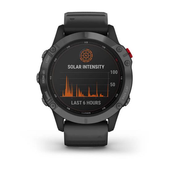 Мультиспортивные часы Garmin Fenix 6 Pro Solar- серые с черным ремешком 010-02410-15
