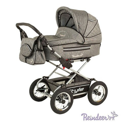 Детская коляска Reindeer Style Len 2 в 1 с конвертом (серый)