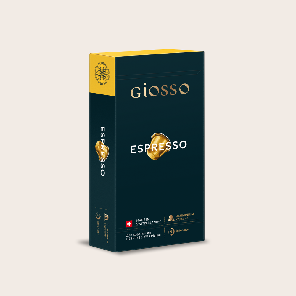 "ESPRESSO" GIOSSO Кофе натур-й жарен-й в алюмин. капсулах (52г.*10 - кол-во ед. в коробке)