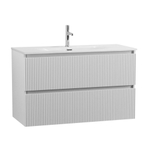 Тумба с раковиной подвесная BelBagno UNO-MINI-1000-2C-SO-BO Bianco Opaco, раковина белая BB-8099-3-100