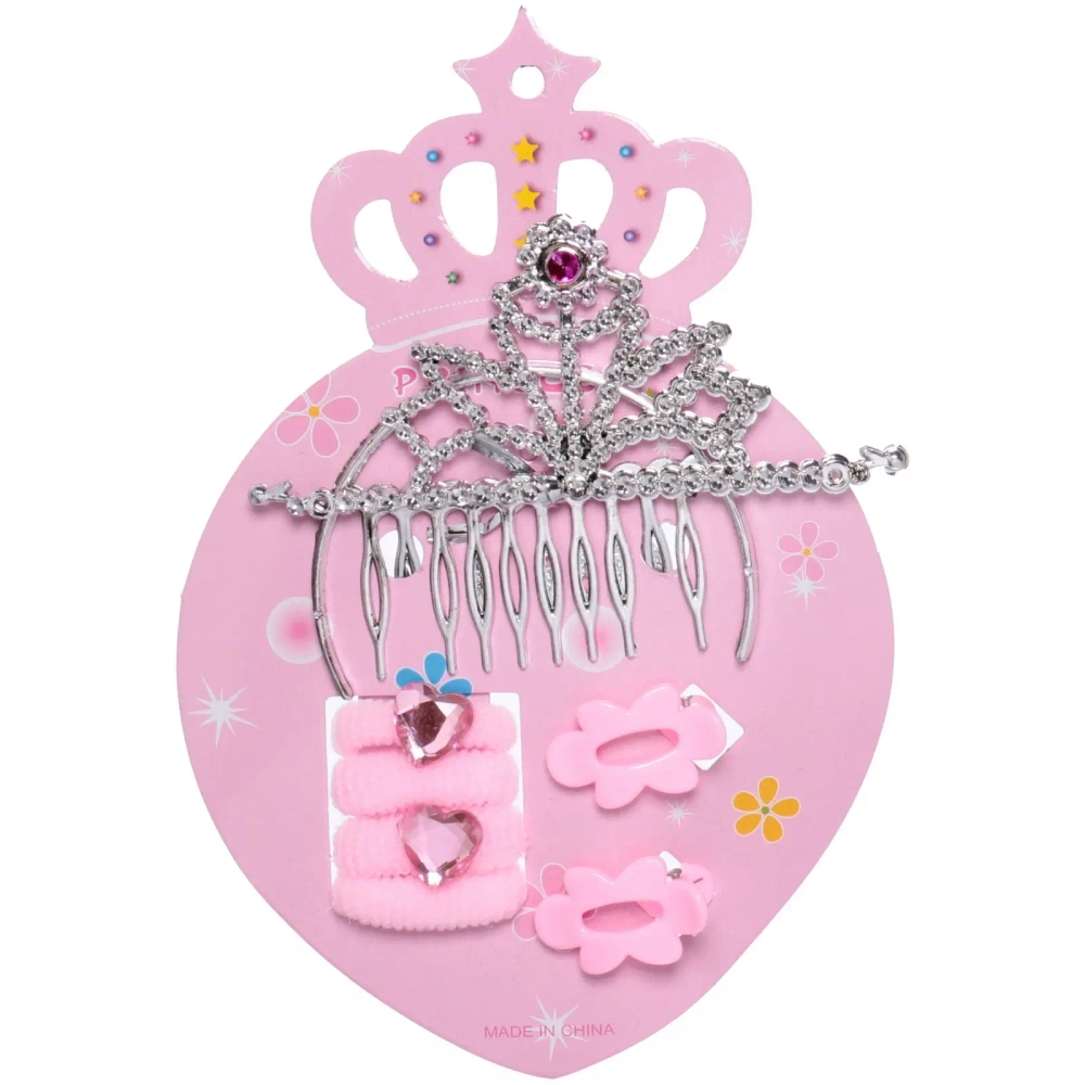 Набор аксессуаров для волос детский «New year's fashion- Принцесса», микс 3 цвета (диадема, 4 резинки, 2 заколки), 12*17 см