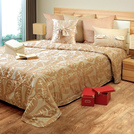 Покрывало для спальни: Олимпия (арт. BL02-43-02) - 250х270 см. - темно-бежевое