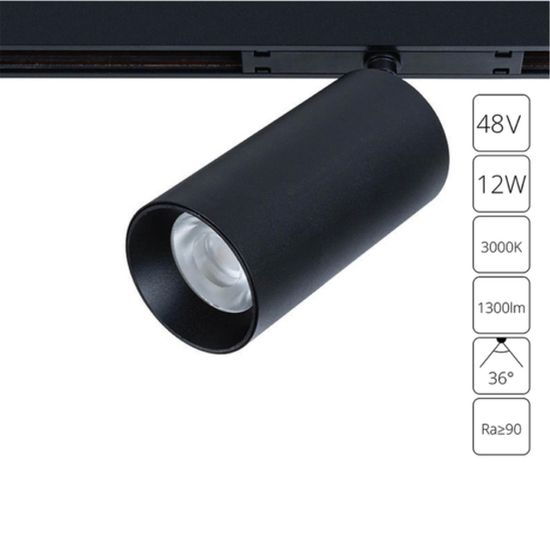 A7281PL-1BK СВЕТИЛЬНИК ПОТОЛОЧНЫЙ OPTIMA 48В 12Вт 1300Лм 3000K 90+ 36°