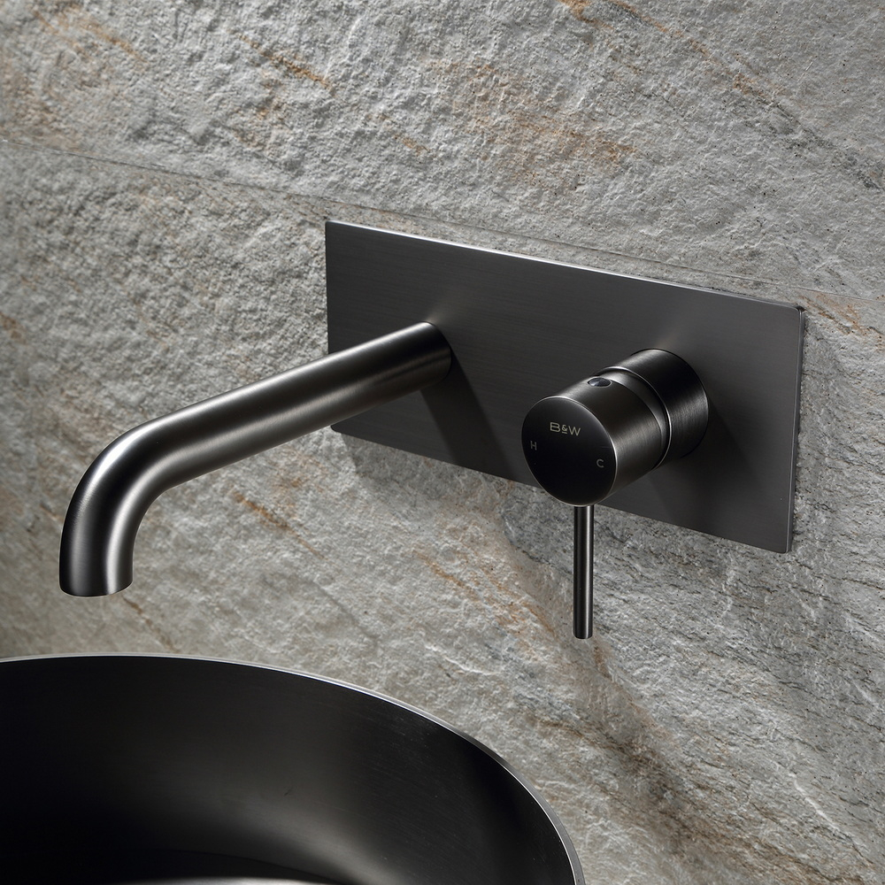 Встраиваемый смеситель для раковины Black&White Universe Gun Metal (U7620GM)