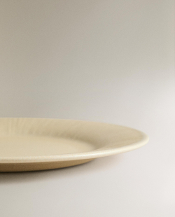 Zara Home тарелка десертная из каменной керамики, цвет бежевый, 22 см