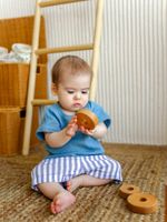 Шорты муслиновые "Полоска Жемчуг" 0+