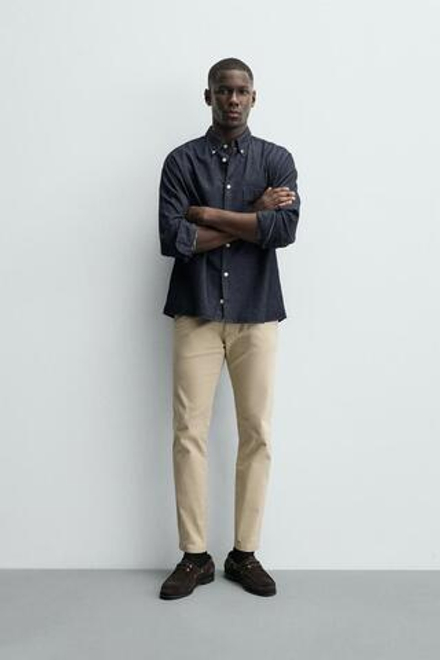 ZARA БРЮКИ ЧИНОС SKINNY FIT, БЕЖЕВЫЙ