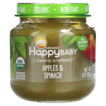Happy Family Organics, Happy Baby®, яблоки и шпинат, для детей от 6 месяцев, 113 г (4 унции)