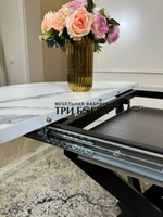 Стол круглый раздвижной "Лофт", итальянский мрамор