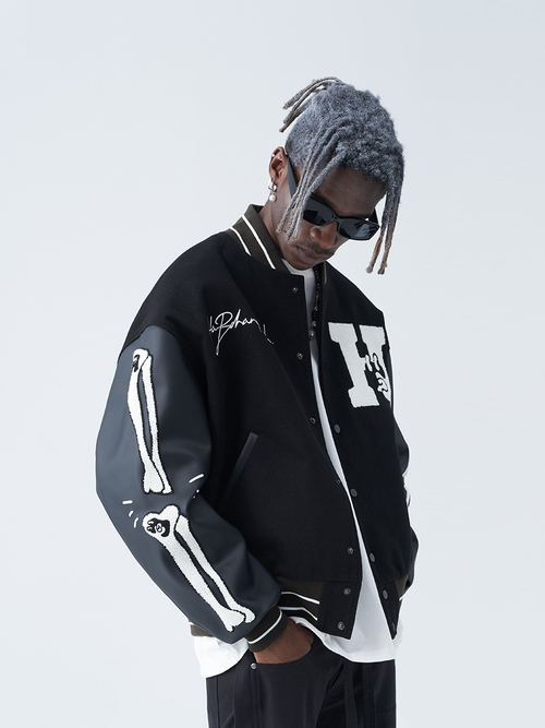 Бомбер HARSHandCRUEL "Bones" Varsity Jacket