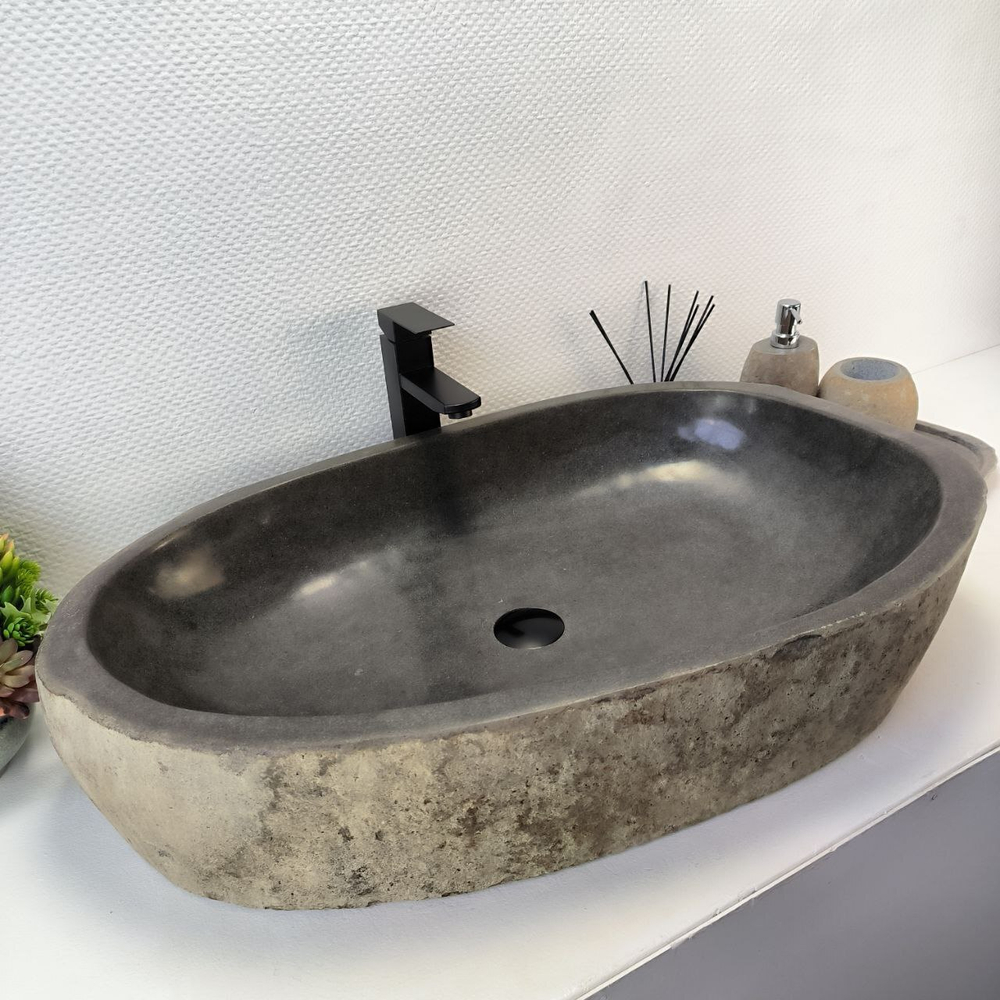 Раковина из речного камня RS-63535 (79*50*16) 0125