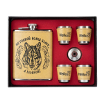 Набор Helios (HS-N-А07) Фляжка (в коже 240 мл + 4 стопки + воронка)