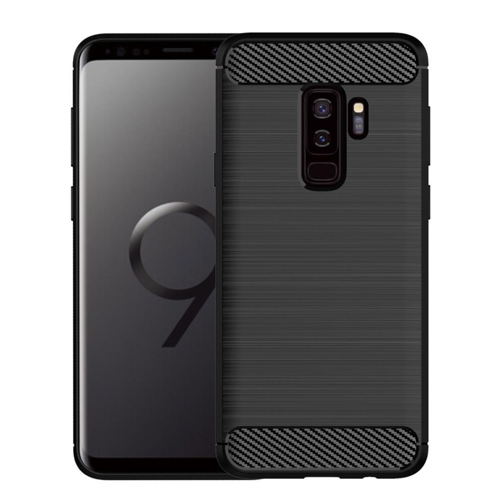 Чехол для Samsung Galaxy S9 Plus цвет Black (черный), серия Carbon от Caseport