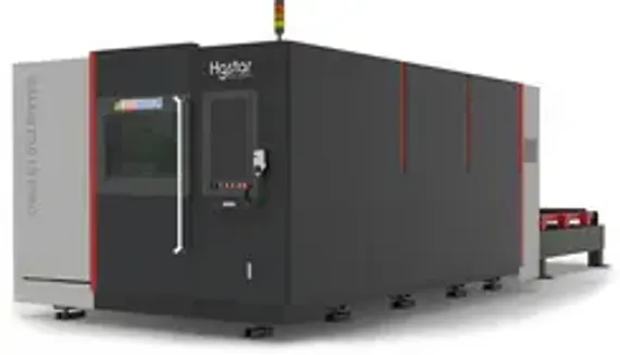 Лазерный станок HGTECH SMART8015PRO с защитной кабиной и сменным столом для резки листов металла