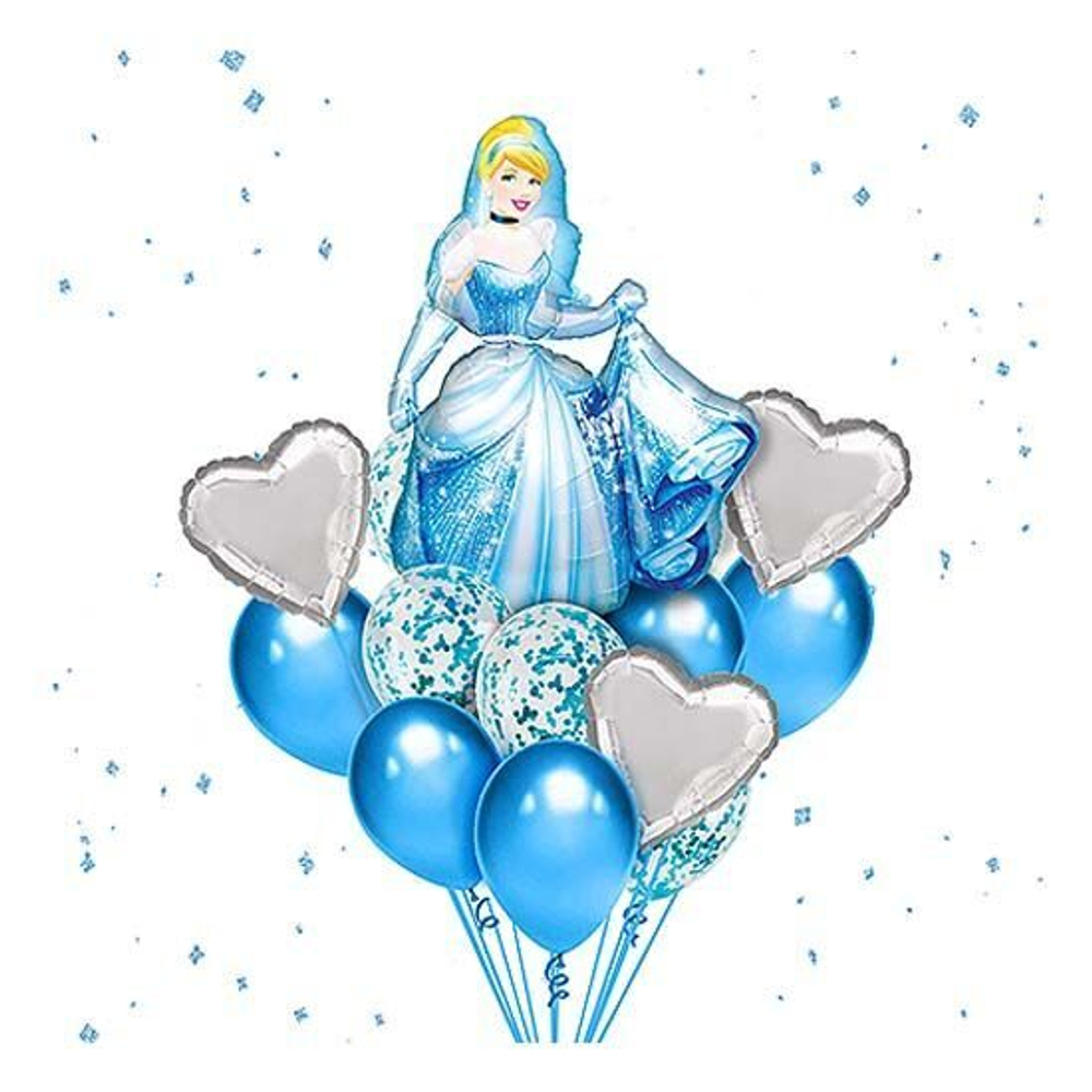 Букет из шаров "Золушка с серебряными сердцами"