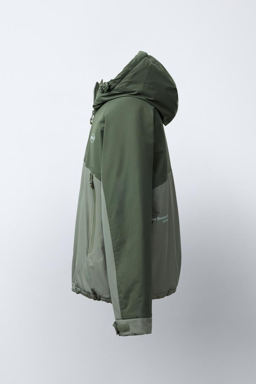 ZARA СТЕГАНАЯ КУРТКА НА МОЛНИИ, ХАКИ