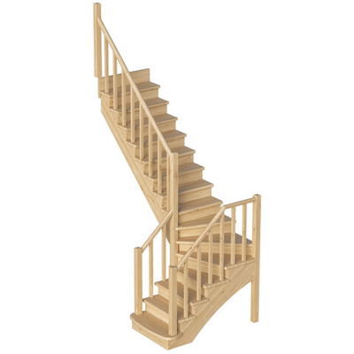 Лестница на второй этаж К-021м Левая с подступенками