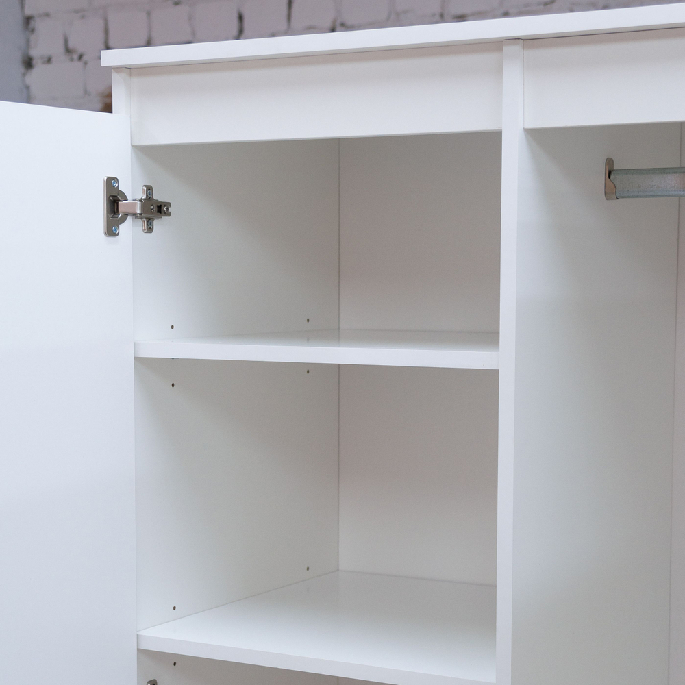 Шкаф распашной 2 ящика Марм со штангой и полками