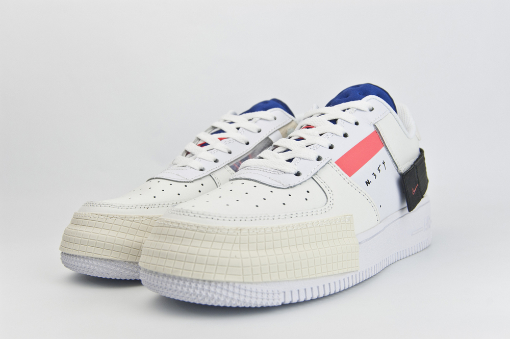 Кроссовки Nike Air Force 1 Type White Summit White / Red Orbit-White-Black 2