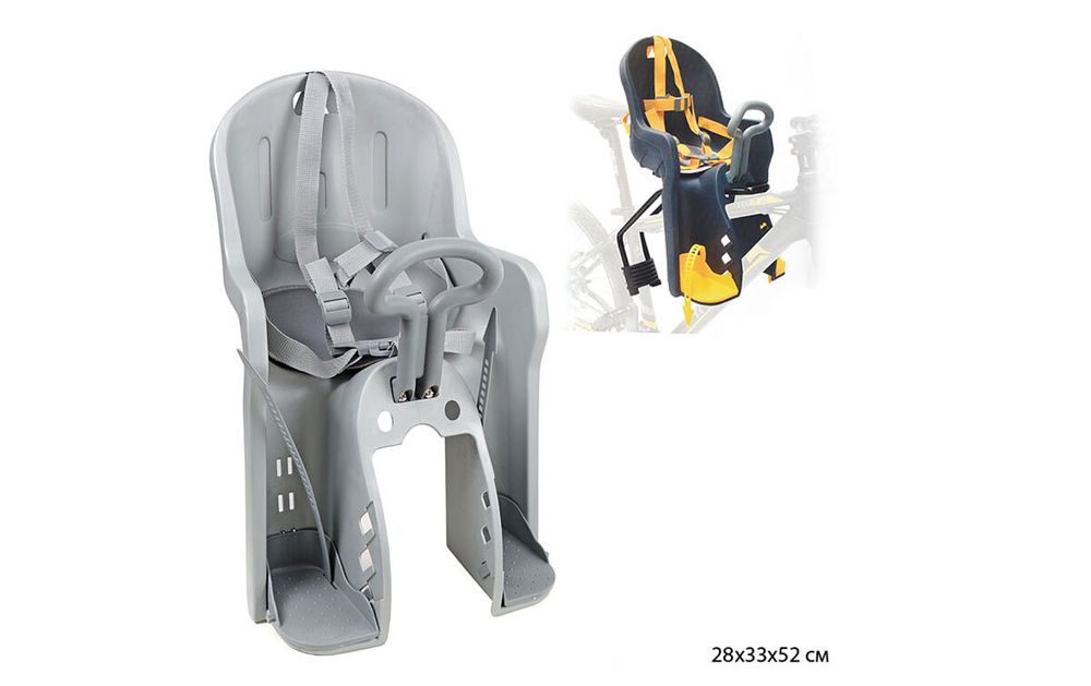 Кресло детское BQ переднее max 15кг разворот вперёд-назад, рег.ног, рук-ка для ребёнка, фикс.ремня 5 точек, пластик, серое
