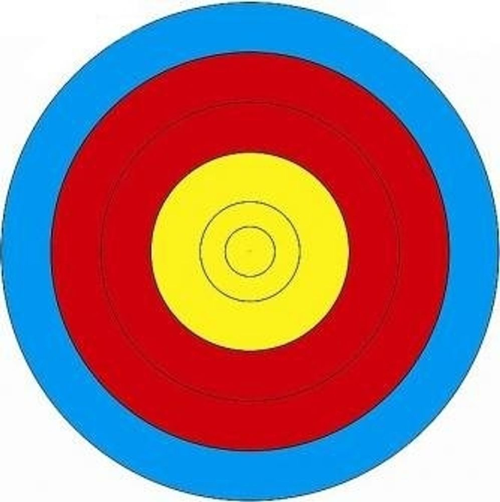 Мишень лучная 40 см - 5 колец. Диаметр мишени 40 см, 120г/м (1 уп./ 100листов)