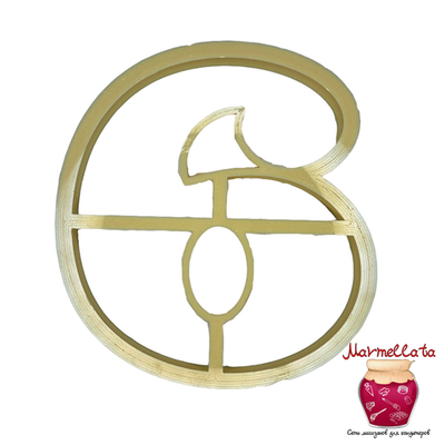 Вырубка пластиковая "Цифра 6" (10 см)