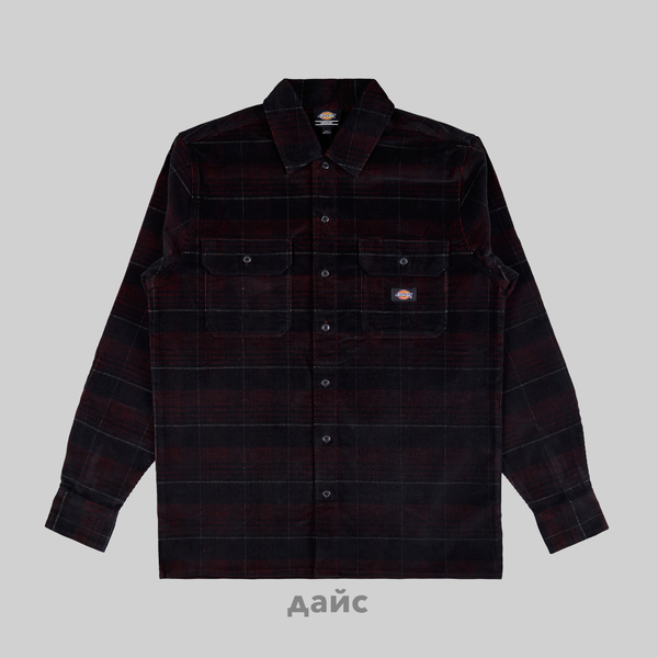 Рубашка мужская Dickies Alma Plaid Long Sleeve Shirt артикул:WLR51_black Рубашка мужская Dickies Alma Plaid Long Sleeve Shirt артикул:WLR51_black - купить в магазине Дайс