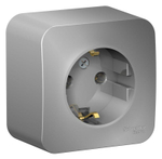 Розетка 1-м ОП Blanca 16А IP20 250В с заземл. без защ. шторок с изолир. пластиной алюм. SE BLNRA010113