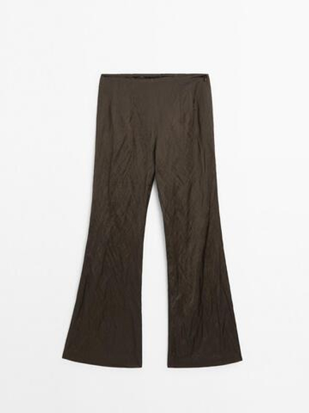 Massimo Dutti Атласные брюки, шоколадно-коричневый