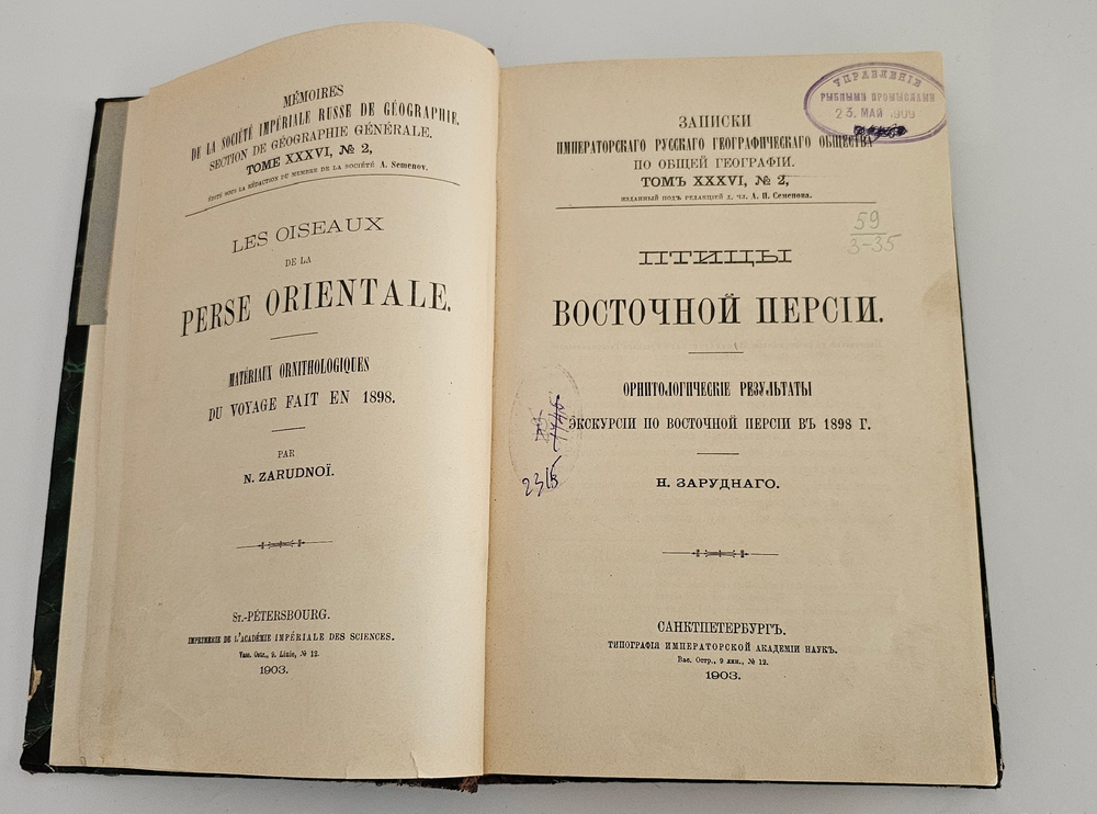 "Птицы Восточной Персии". Н.А. Зарудный. 1903г.