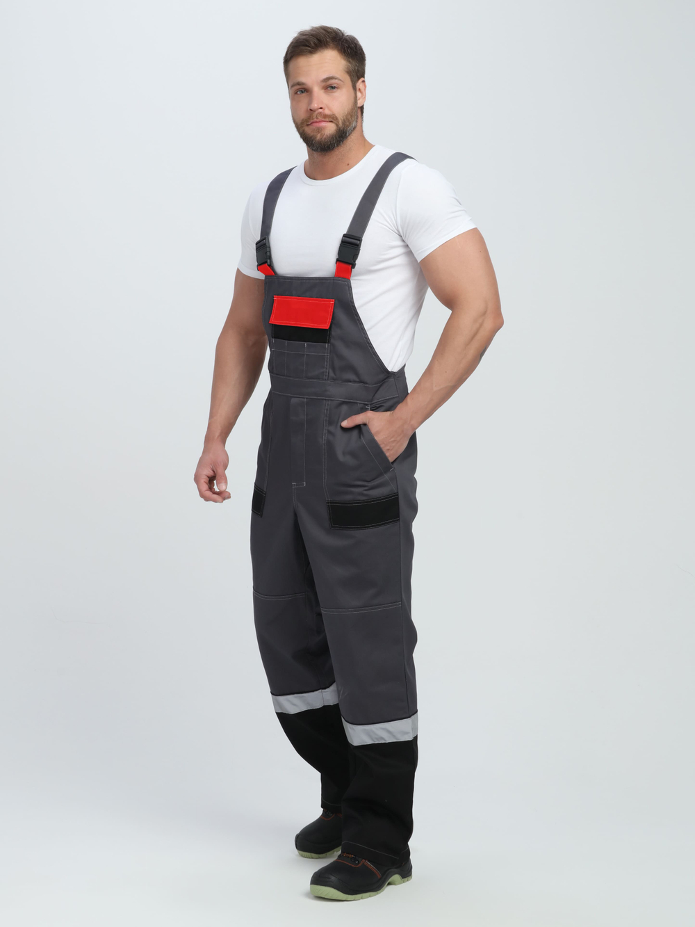 Костюм Вивантек-2 СОП У. (тк.Смесовая, 240) п/к, т.серый/черный/красный