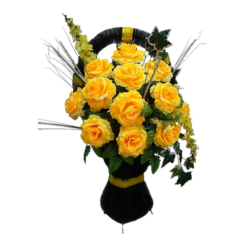 Траурная искусственная корзина «Полуваза №05»