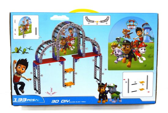 Щ/П Сборная дорога 133 детали с щенками на машинках