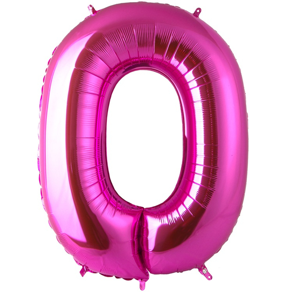 Шар фольгированный Цифра 0 101 см (Розовый)