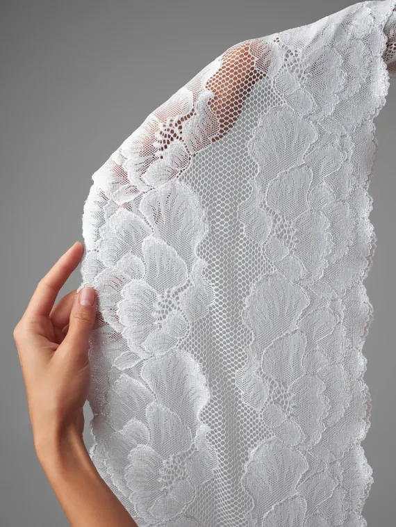 03-250 ОПТ Кружево эластичное 22 см, белый