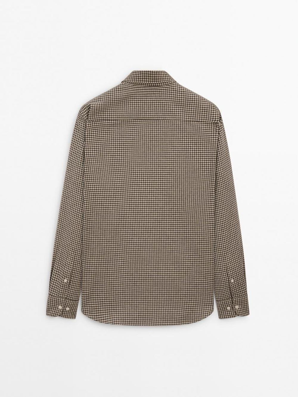 Massimo Dutti Рубашка из 100% хлопкового твила с меланжевым узором, сине-зеленый