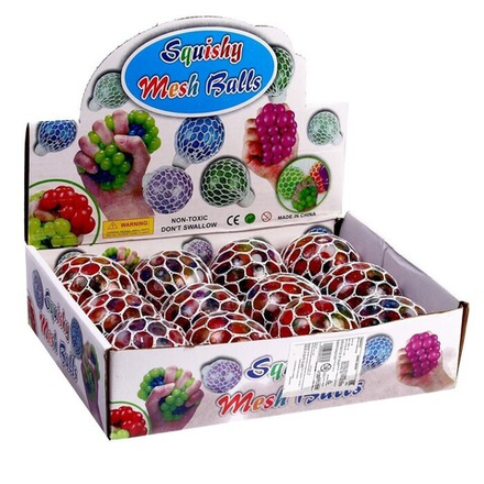 Антистресс игрушка, мялка в сетке, с гидрогелем, 6 см, МИКС