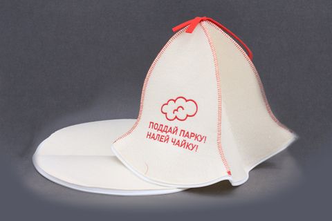 Шапка банная, шерсть, с дном и замком