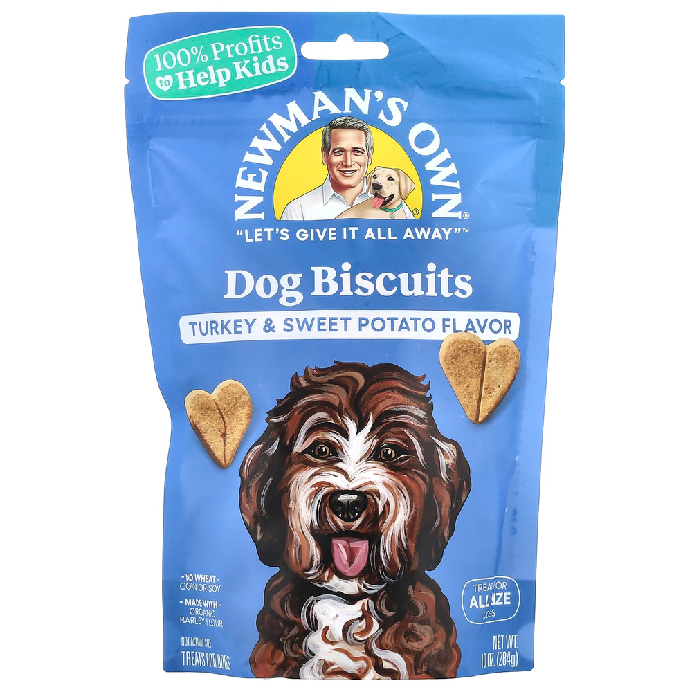Newman's Own Organics, Собачье печенье, индейка и батат, 284 г (10 унций)