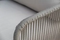 "Альбано" лаунж-зона 5-местная плетеная из роупа (веревки), каркас алюминиевый светло-серый, роуп серый меланж