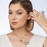 Серьги-пусеты «Орхидеи» (пожелание любви) из комбинированного золота с топазом